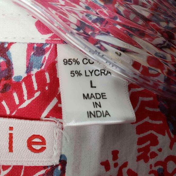 Tizzie Shirt Women's Size Large L Blue Geometric Long Sleeve Button Down - Picture 8 of 10